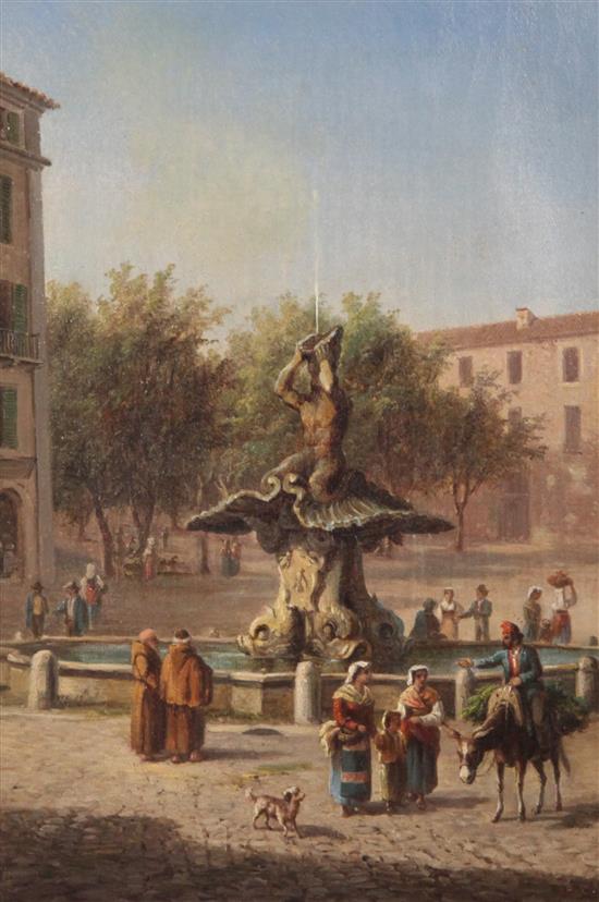 Attributed to Antoinetta Brandeis (1849-1910) The Fountain of Triton Row, 12 x 8in.